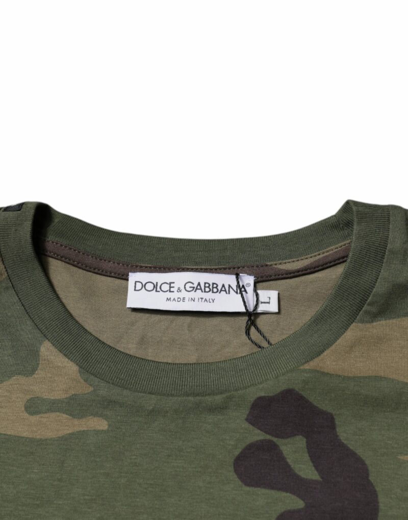 Dolce & Gabbana Multicolor Camouflage Cotton Crew Neck T-shirt - Image 5