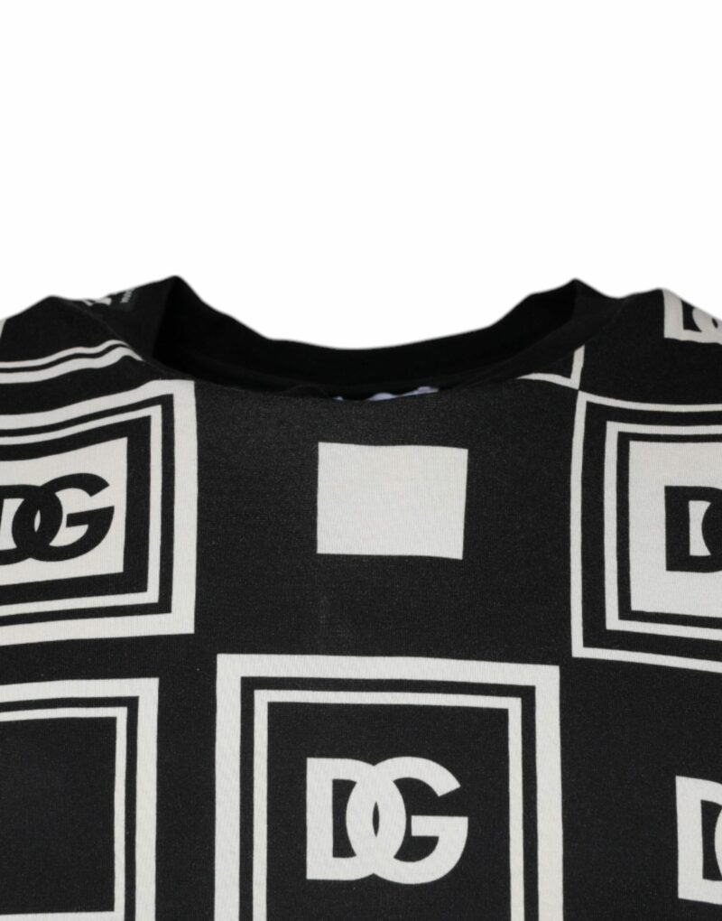 Dolce & Gabbana Black Logo Monogram Cotton Crew Neck T-shirt - Image 3