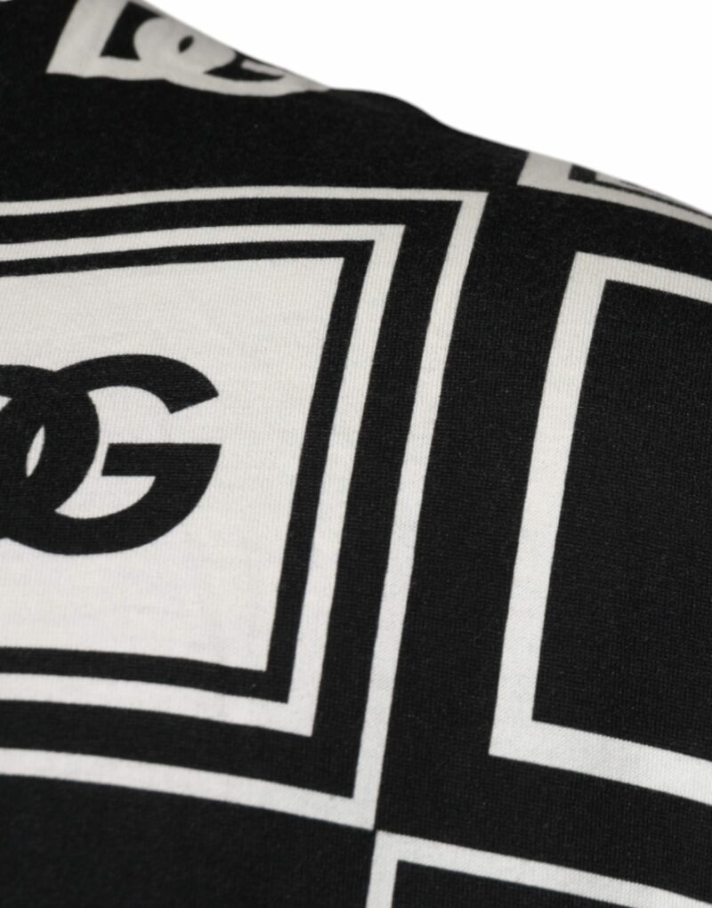 Dolce & Gabbana Black Logo Monogram Cotton Crew Neck T-shirt - Image 4
