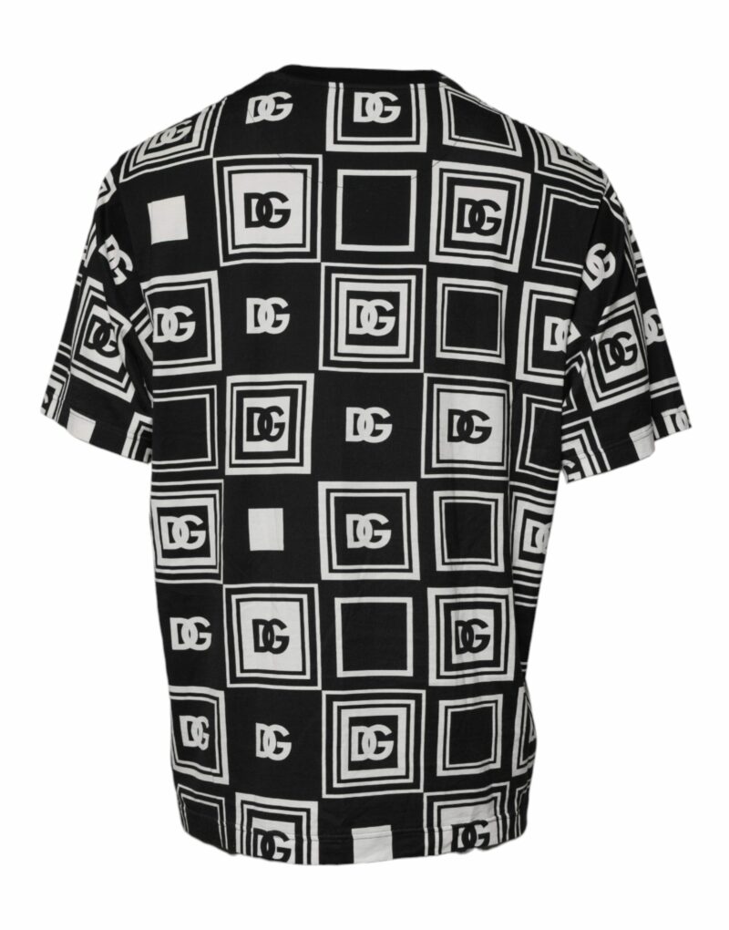 Dolce & Gabbana Black Logo Monogram Cotton Crew Neck T-shirt - Image 5