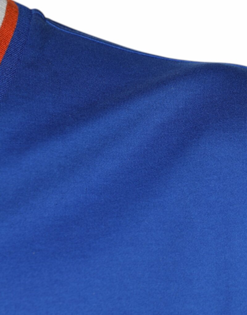 Dolce & Gabbana Blue Logo V-neck Short Sleeve T-shirt - Image 6