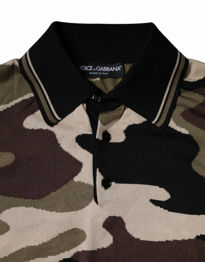 Dolce & Gabbana Multicolor Camouflage Collared Polo T-shirt - Image 4