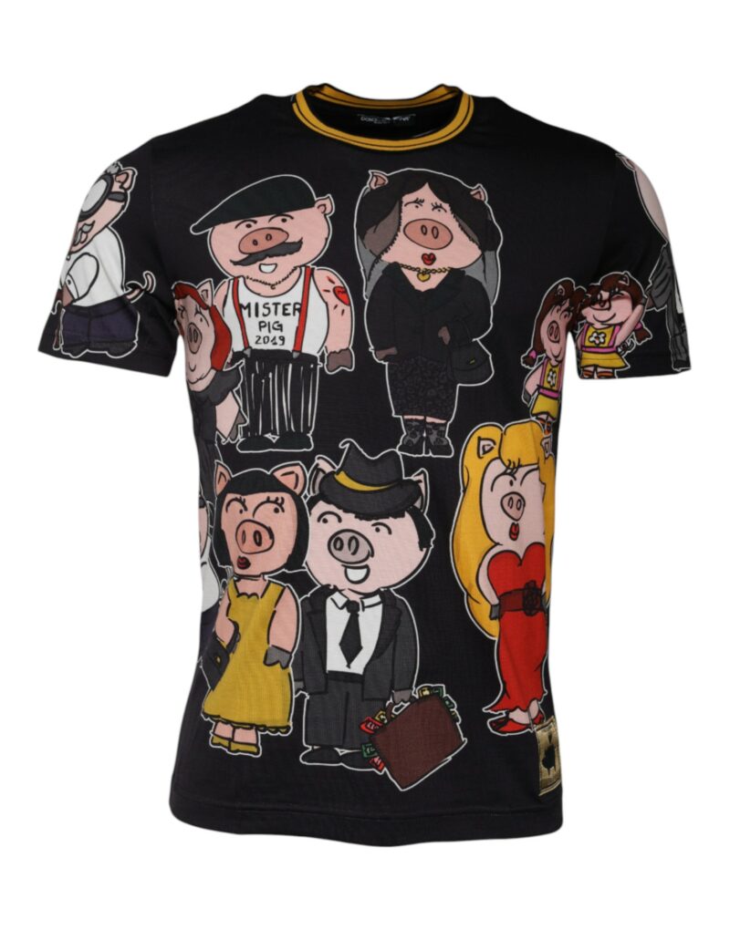 Dolce & Gabbana Black 2019 Year Of The Pig Crew Neck T-shirt - Image 2