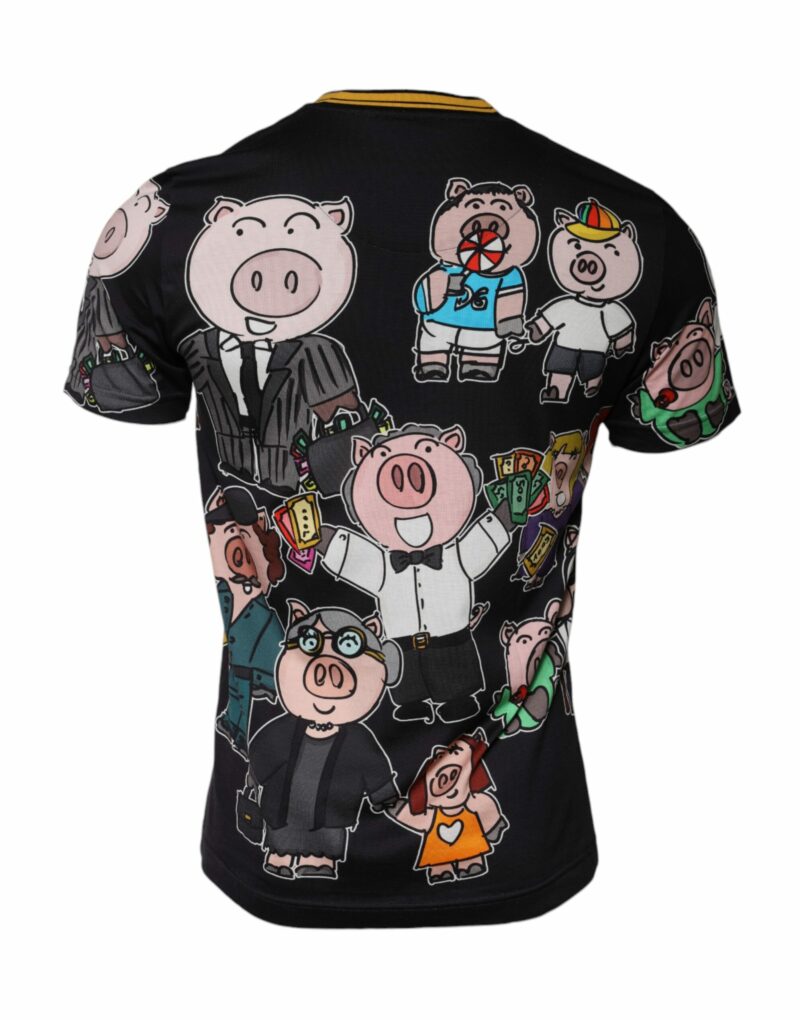 Dolce & Gabbana Black 2019 Year Of The Pig Crew Neck T-shirt - Image 3