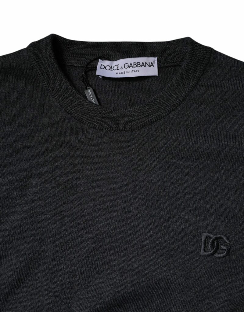 Dolce & Gabbana Dark Gray DG Logo Crew Neck Pullover Sweater - Image 5