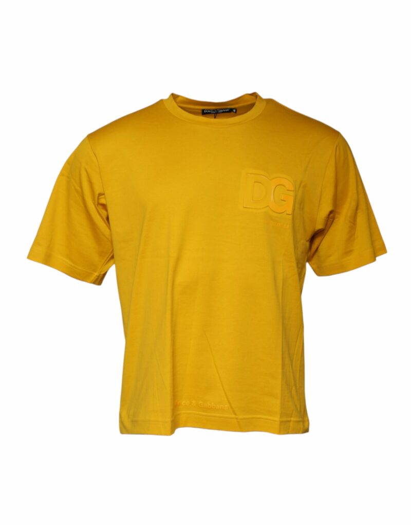 Dolce & Gabbana Dark Yellow Logo Crew Neck Short Sleeves T-shirt - Image 2