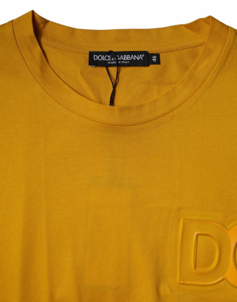 Dolce & Gabbana Dark Yellow Logo Crew Neck Short Sleeves T-shirt - Image 4