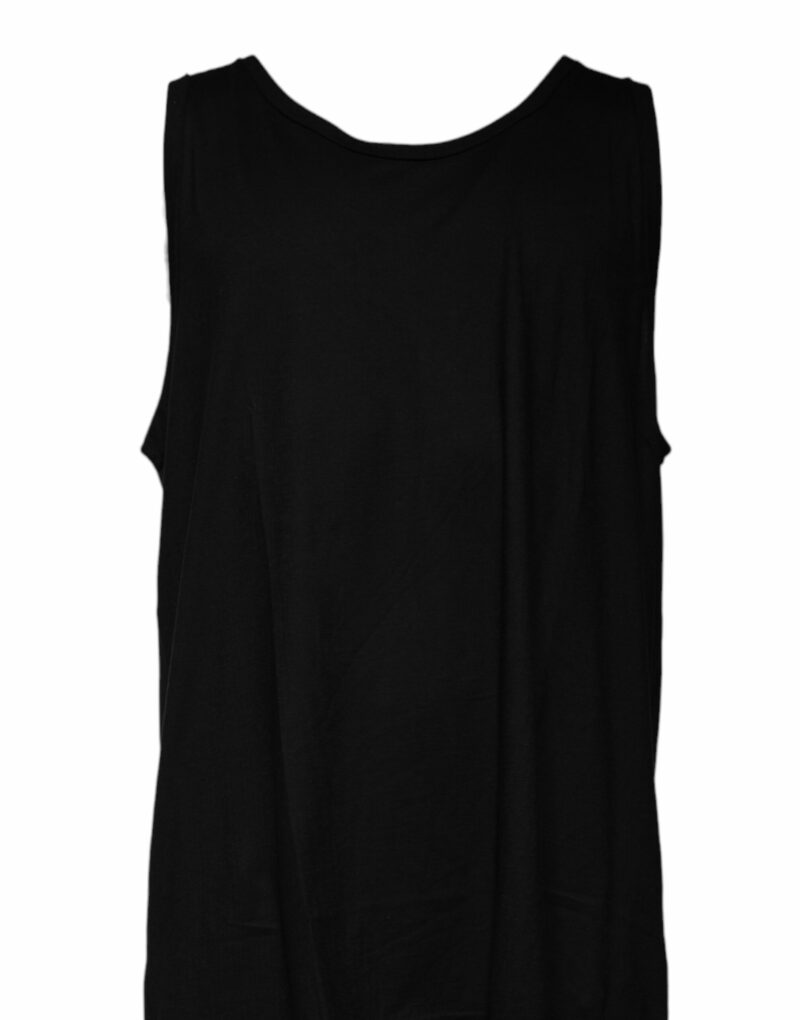 Dolce & Gabbana Black Cotton Sleeveless Round Neck Tank T-shirt - Image 2