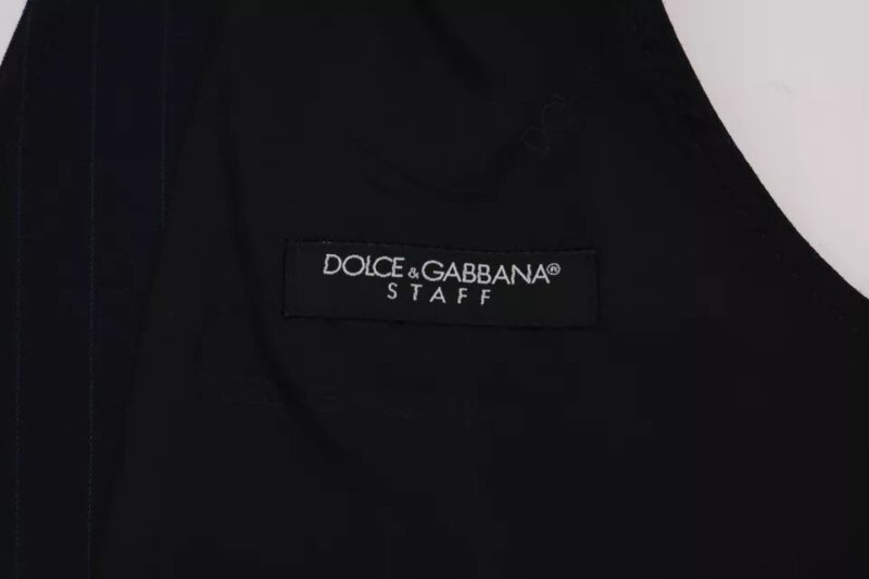 Dolce & Gabbana Blue Waistcoat Wool Stretch STAFF Vest - Image 5