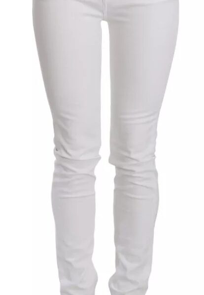 Dolce & Gabbana White Crystal Embellished Skinny Jeans