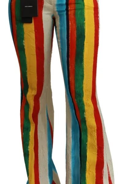 Dolce & Gabbana Multicolor Flared Riga Pittorica Pants
