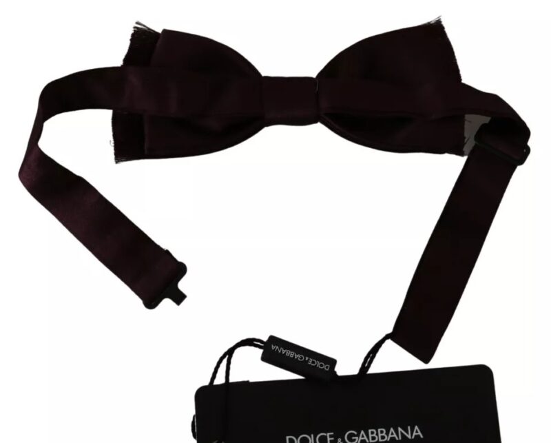 Dolce & Gabbana Bordeaux Red Silk Solid Classic Bowtie - Image 2