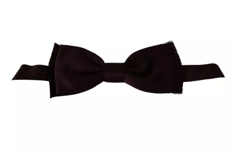 Dolce & Gabbana Bordeaux Red Silk Solid Classic Bowtie - Image 3