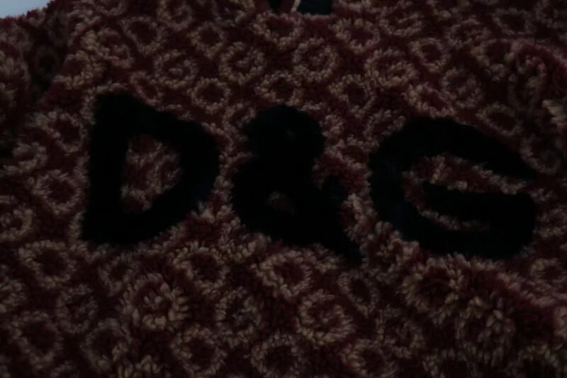 Dolce & Gabbana Red Beige Wool Oversize Hooded Pullover Sweater - Image 7