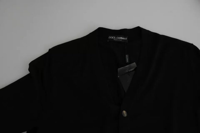 Dolce & Gabbana Black Wool Button Down Men Cardigan Sweater - Image 4