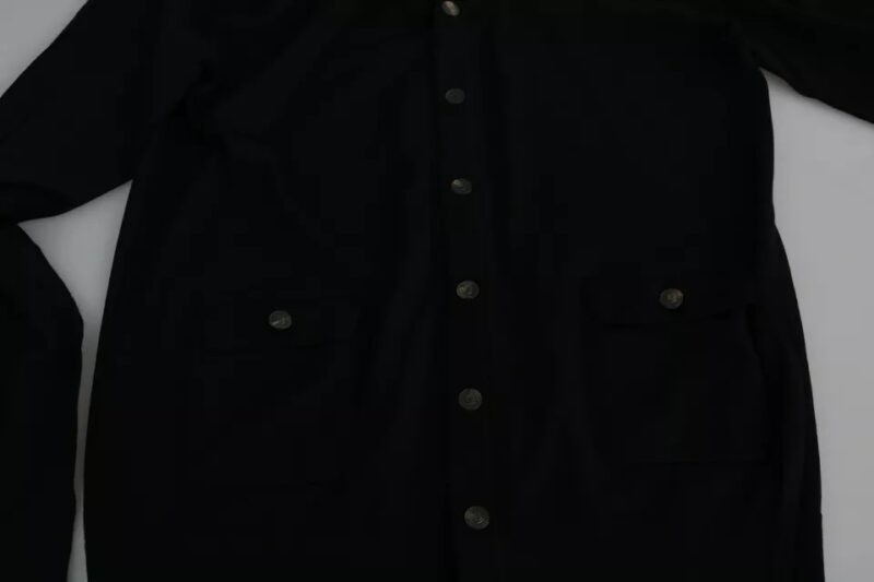 Dolce & Gabbana Black Wool Button Down Men Cardigan Sweater - Image 6