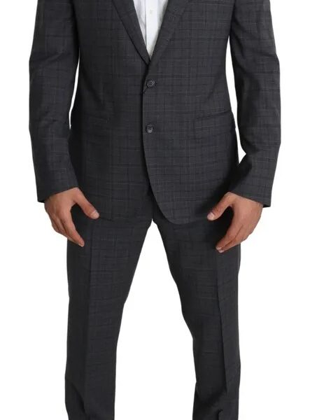 Dolce & Gabbana Gray Wool Men Formal 2 Piece MARTINI Suit