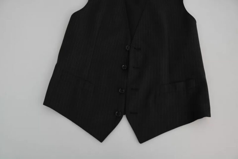 Dolce & Gabbana Black Men Formal STAFF Dress Waistcoat Vest - Image 7