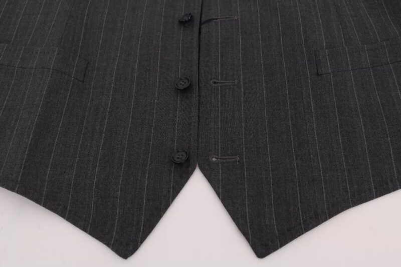 Dolce & Gabbana Gray Wool Stretch Gilet Waistcoat Vest - Image 5