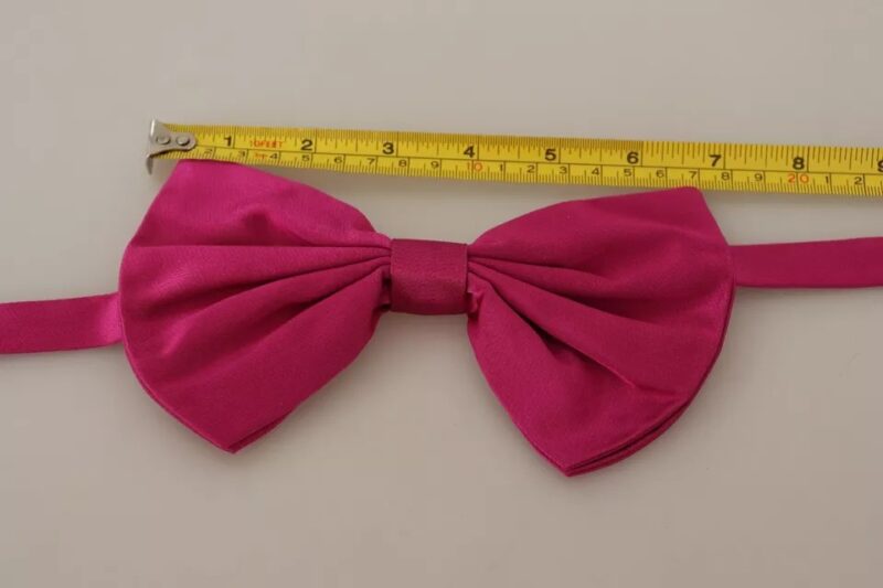Dolce & Gabbana Pink Silk Adjustable Neck Bow Tie Men - Image 4