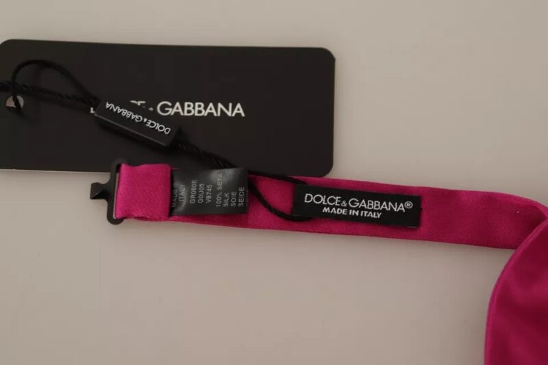 Dolce & Gabbana Pink Silk Adjustable Neck Bow Tie Men - Image 5