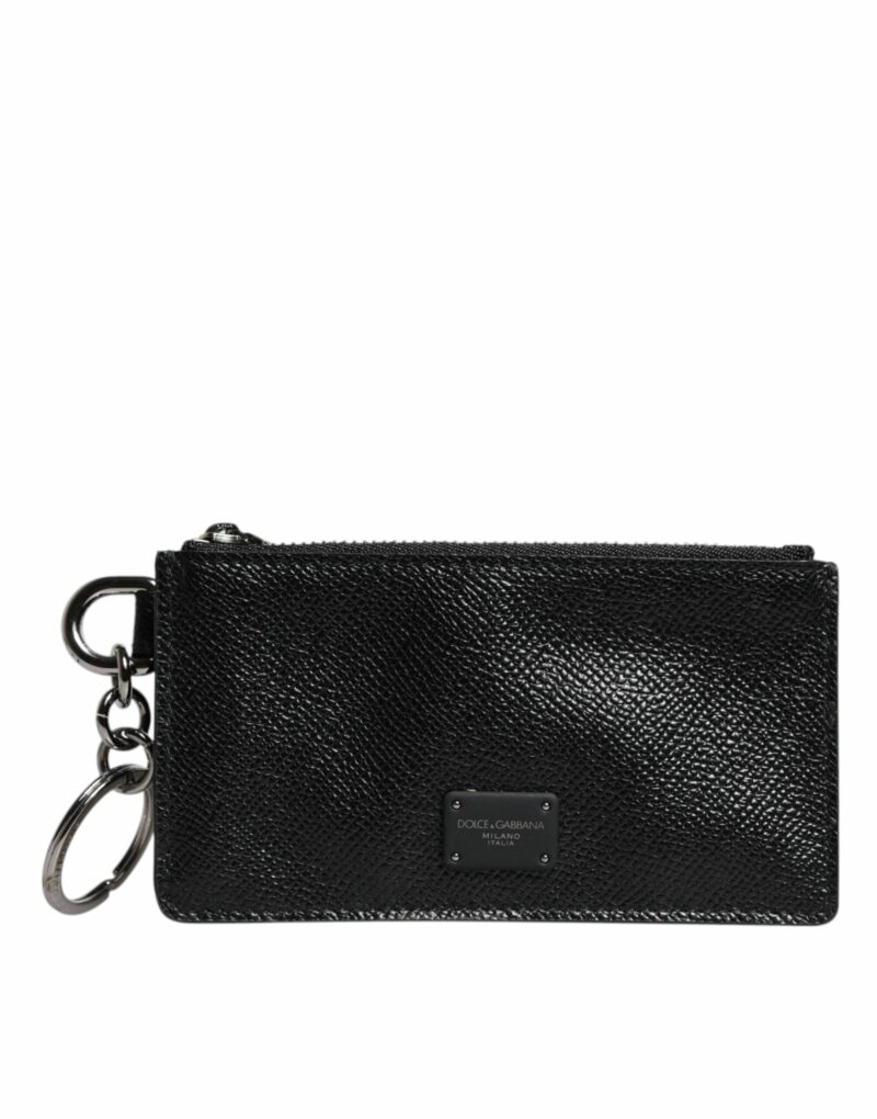 Dolce & Gabbana Black Calfskin Leather DG Logo Card Holder Wallet - Image 2