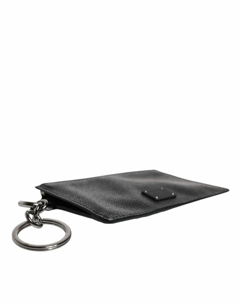 Dolce & Gabbana Black Calfskin Leather DG Logo Card Holder Wallet - Image 5