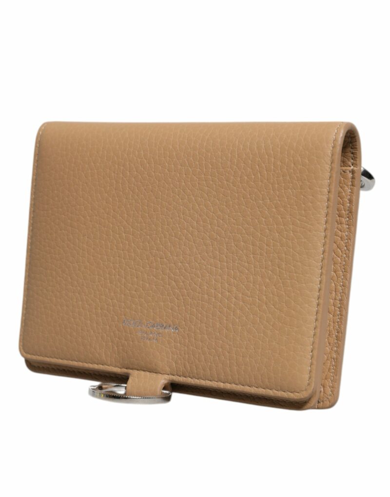 Dolce & Gabbana Beige Calf Leather Bifold Crossbody Sling Wallet - Image 4