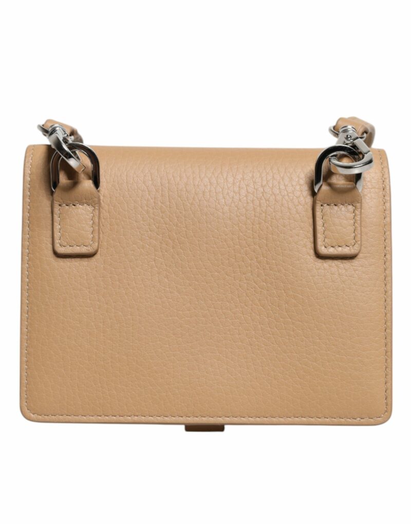 Dolce & Gabbana Beige Calf Leather Bifold Crossbody Sling Wallet - Image 5
