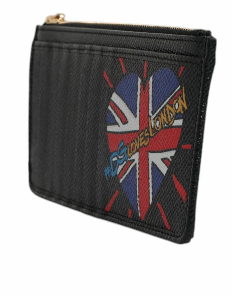 Dolce & Gabbana Black Leather #DGLovesLondon Cardholder Case Wallet - Image 3