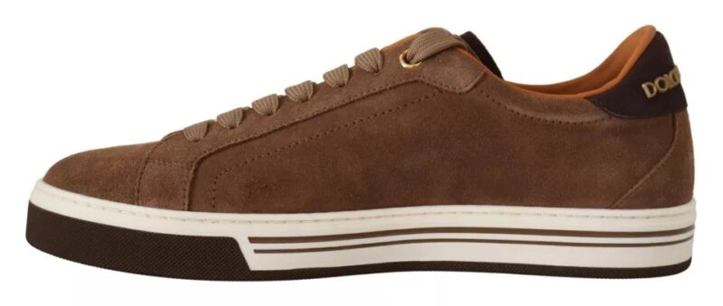 Dolce & Gabbana Brown Suede Logo Low Top Sneakers Men Shoes - Image 2