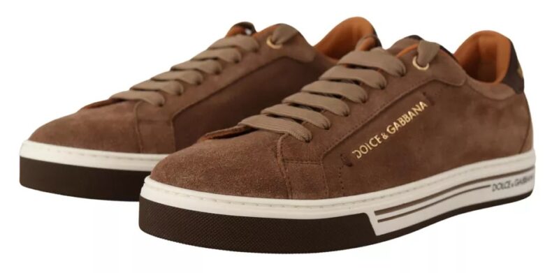 Dolce & Gabbana Brown Suede Logo Low Top Sneakers Men Shoes - Image 5