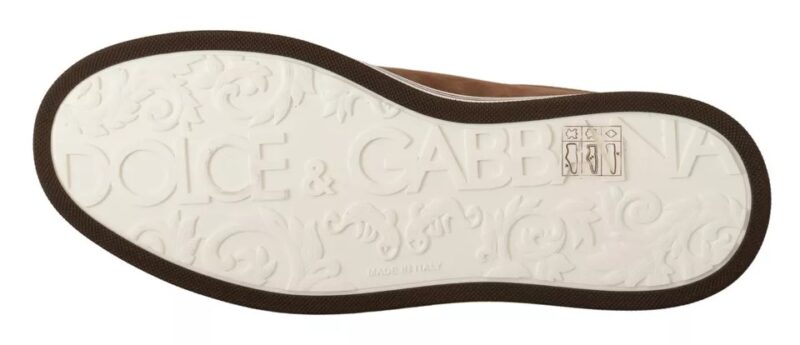 Dolce & Gabbana Brown Suede Logo Low Top Sneakers Men Shoes - Image 6