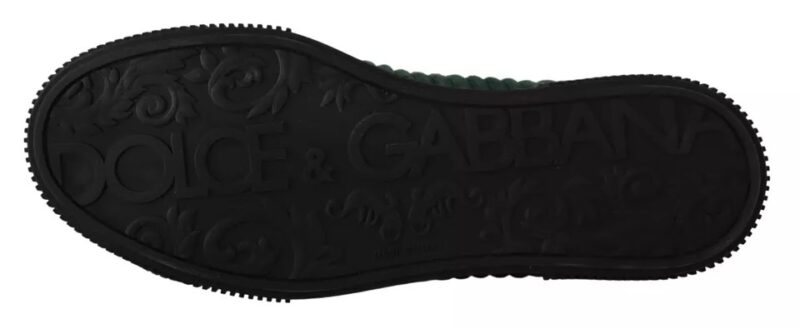 Dolce & Gabbana Green Corduroy High Tops Sneakers Mens Casual Shoes - Image 3