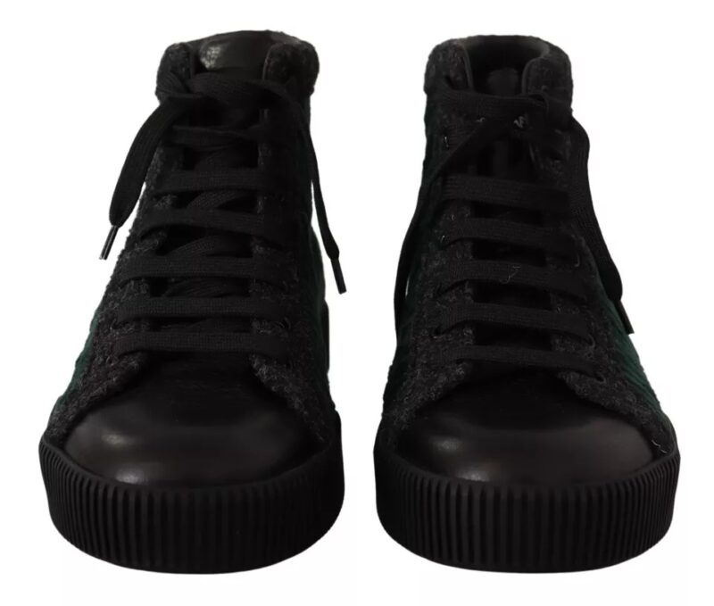 Dolce & Gabbana Green Corduroy High Tops Sneakers Mens Casual Shoes - Image 7