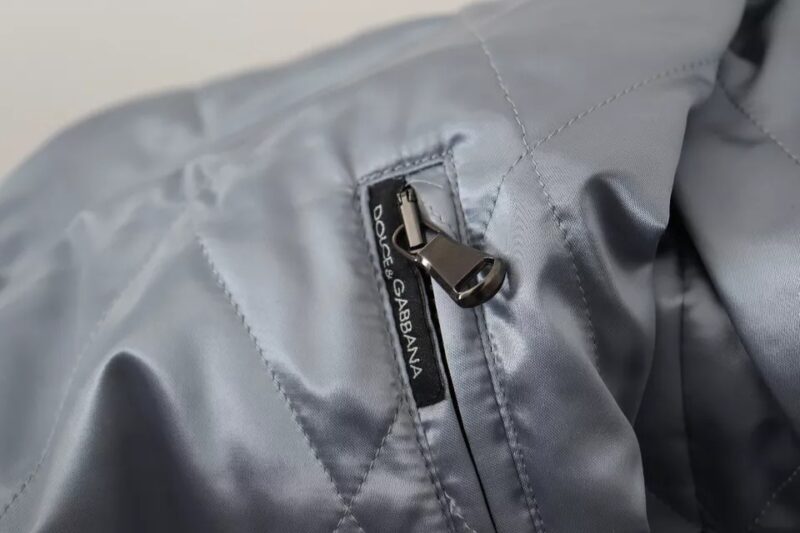 Dolce & Gabbana Light Blue Bomber Coat Men Jacket - Image 6