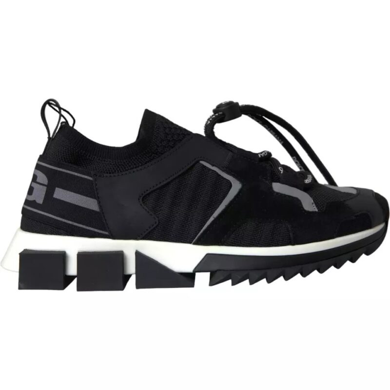 Dolce & Gabbana Black White Logo Sorrento Mens Sneakers Shoes - Image 2
