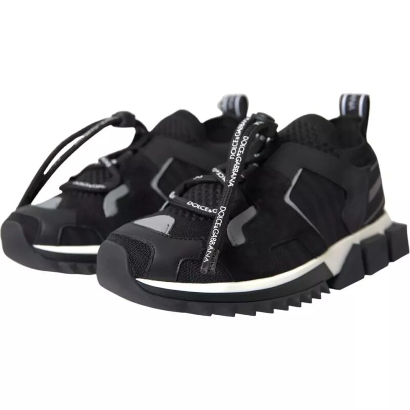 Dolce & Gabbana Black White Logo Sorrento Mens Sneakers Shoes - Image 8