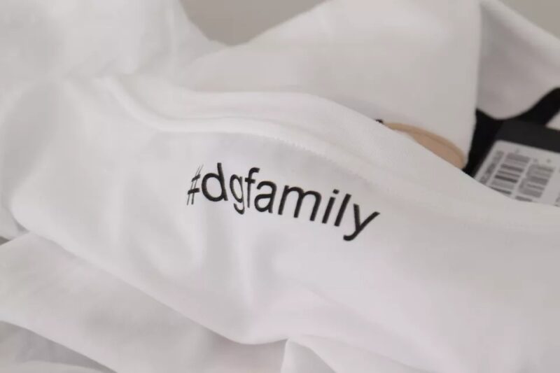 Dolce & Gabbana White #DGFamily Patch Top Cotton T-shirt - Image 6