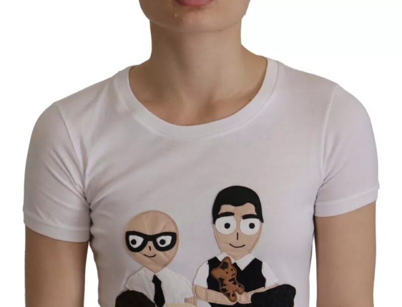 Dolce & Gabbana White #DGFamily Patch Top Cotton T-shirt - Image 5