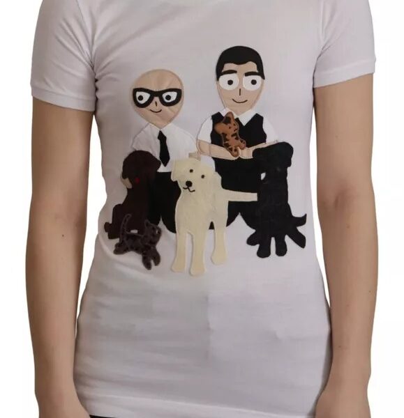 Dolce & Gabbana White #DGFamily Patch Top Cotton T-shirt