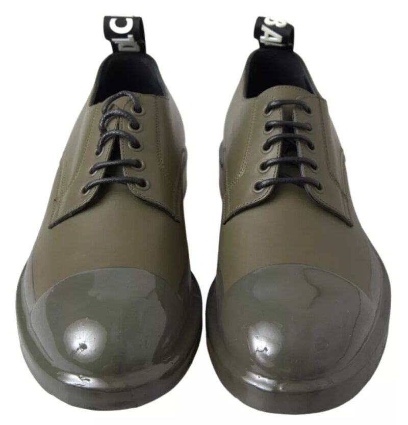 Dolce & Gabbana Green Leather Rubber Sole Dress Shoes - Image 2