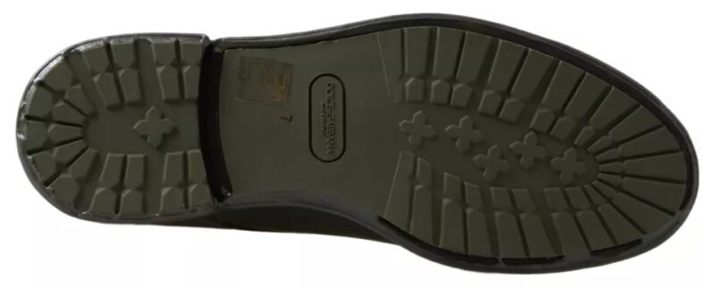 Dolce & Gabbana Green Leather Rubber Sole Dress Shoes - Image 3