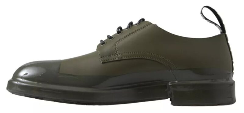 Dolce & Gabbana Green Leather Rubber Sole Dress Shoes - Image 4