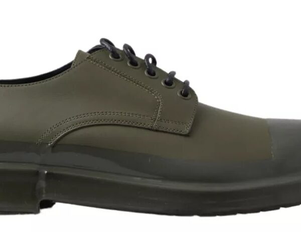 Dolce & Gabbana Green Leather Rubber Sole Dress Shoes
