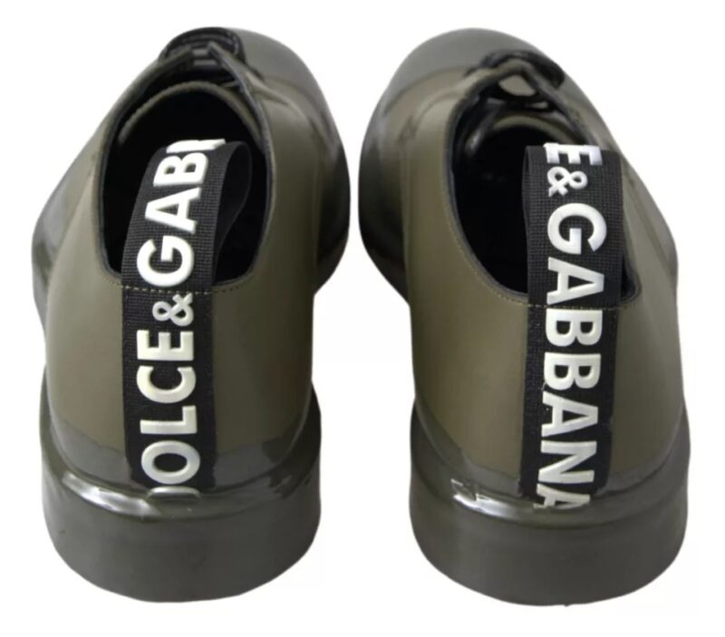 Dolce & Gabbana Green Leather Rubber Sole Dress Shoes - Image 7