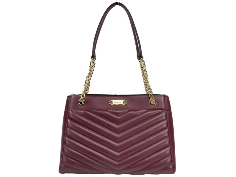 Michael Kors Whitney Medium Chain Shoulder Bag Purse Oxblood