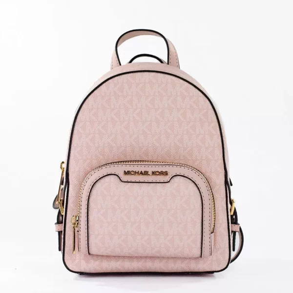 Michael Kors Jaycee Mini XS Leather Zip Pocket Backpack Powder Blush Pink