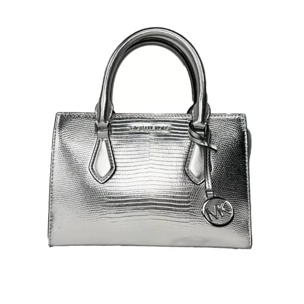 Michael Kors Sheila Small Crossbody Satchel Purse Bag Silver