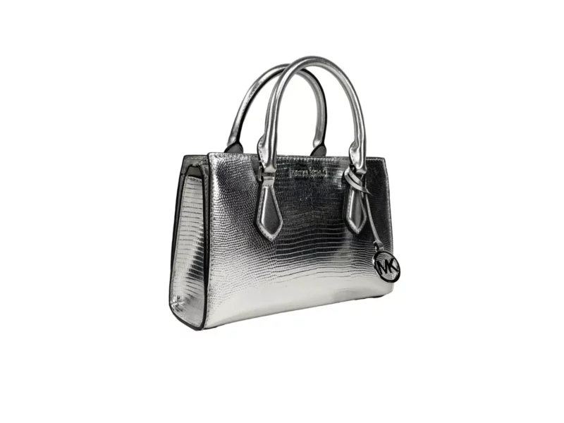 Michael Kors Sheila Small Crossbody Satchel Purse Bag Silver - Image 2